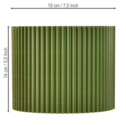 Product Paper Plant Pot Grooved Dark green Ø19cm H14cm 3 pcs