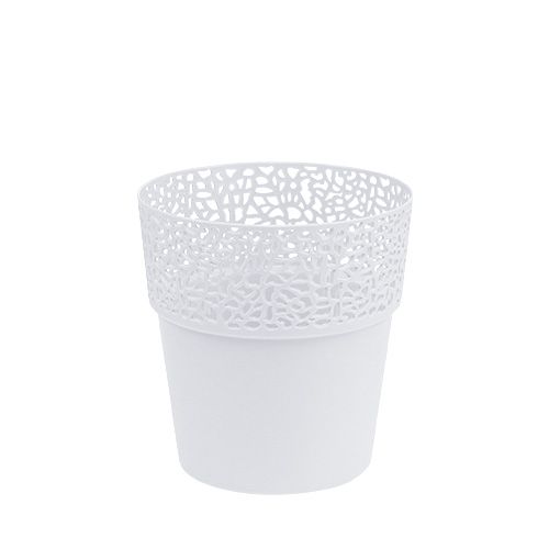 Floristik24 Planter plastic white Ø11,5cm H12,5cm 1 pc