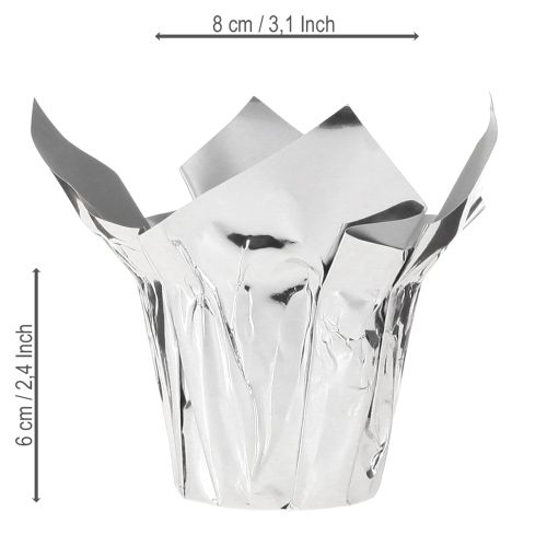 Product Planter silver gloss gift packaging Ø5.5cm H6cm 8 pcs