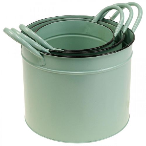 Floristik24 Planter vintage plant pot tin bucket with handle set of 3
