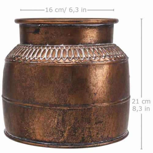 Floristik24 Planter large metal copper relief decorative planter Ø22cm H21cm