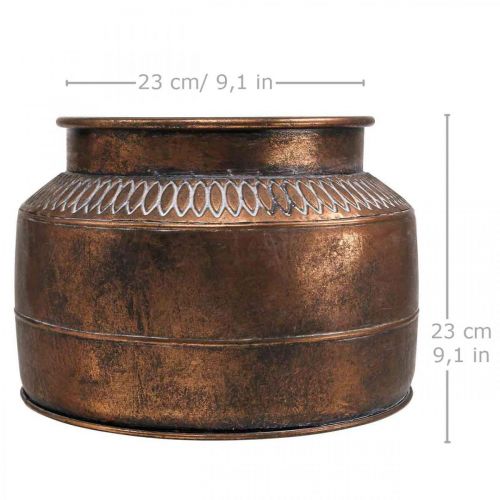 Floristik24 Planter large metal copper relief decorative planter Ø31.5cm H23cm