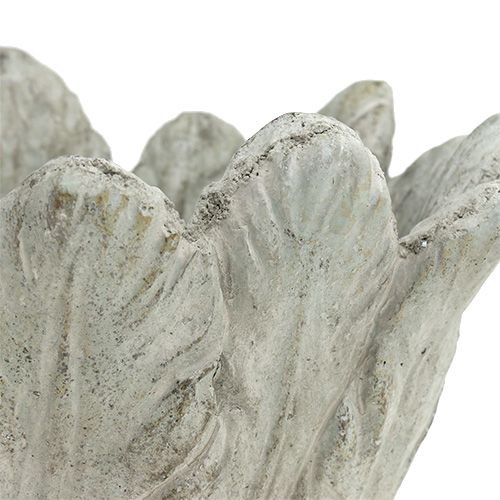 Floristik24 Planter with feather motif gray Ø17cm H14cm 1p
