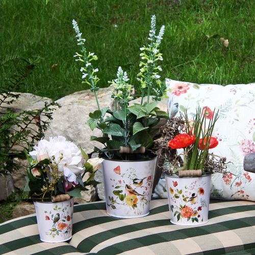 Product Planter bucket metal with handle Ø14/11.5/9.5cm set of 3