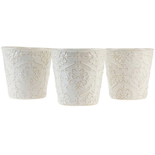 Floristik24 Planter Ceramic Plant Pot White Ø11cm H11cm 3pcs