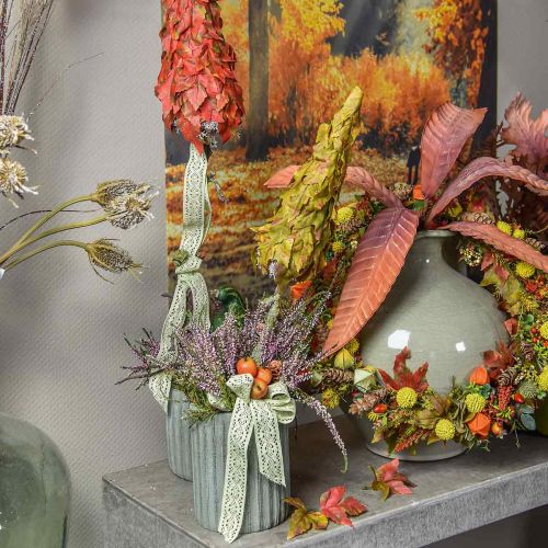 Floristik24 Planter Ceramic Green Retro Striped Ø13.5cm H17cm