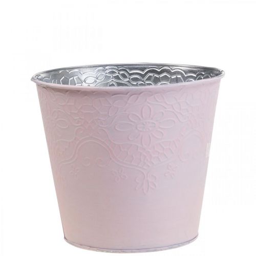 Planter metal flower planter pastel pink Ø13.5cm H12.5cm