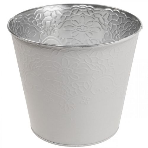 Product Planter metal flower planter pastel white Ø16cm H14cm