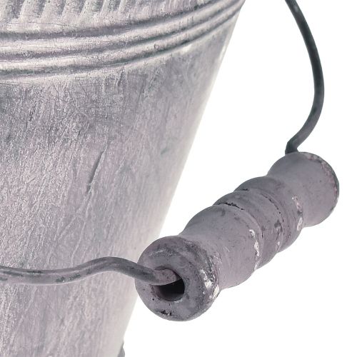 Floristik24 Planter Metal Oval Purple White Bowl with Base H14cm