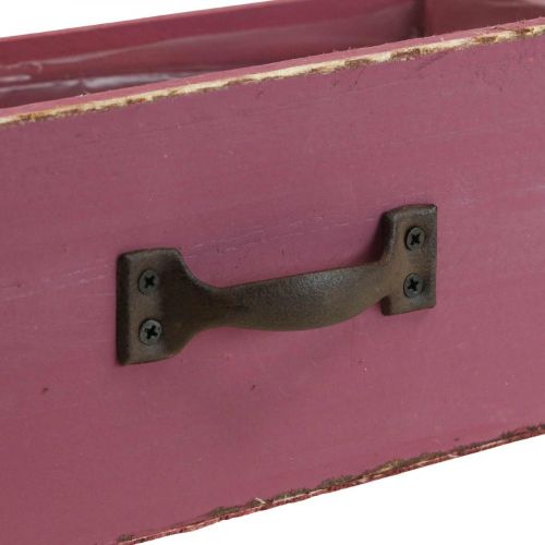 Floristik24 Planter drawer wood deco purple 25×13×9cm