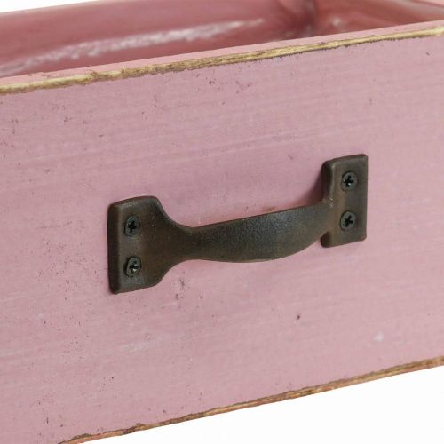 Product Planter drawer wooden planter pink 25×13×9cm