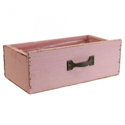 Floristik24 Planter drawer wooden planter pink 25×13×9cm
