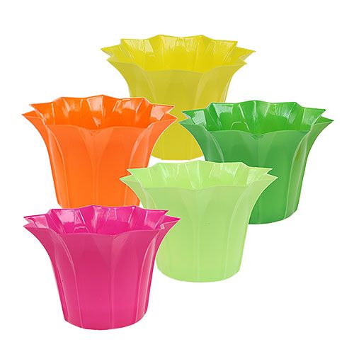 Floristik24 Planter plastic colorful assorted Ø12cm 10 pcs