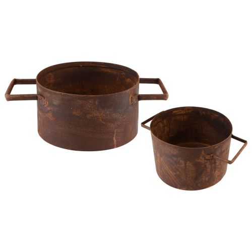 Floristik24 Planter rust metal plant pot Ø19.5cm/26cm set of 2