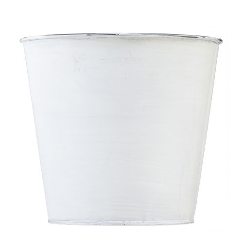 Product Planter white metal flower pot flowers Ø16cm H14.5cm