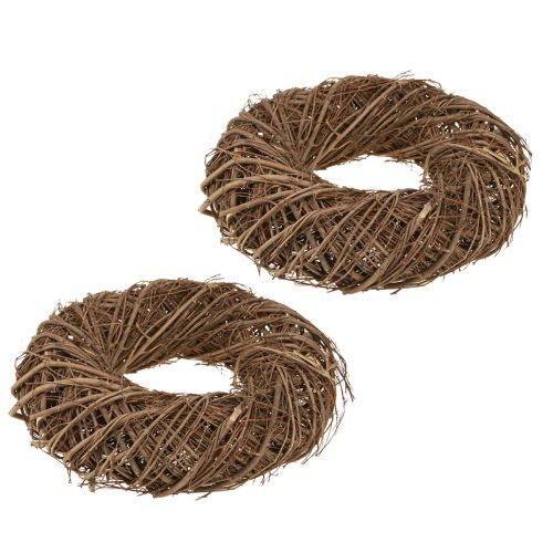 Floristik24 Elm wreath decorative wreath natural brown Ø23–25cm H6.5cm 2pcs