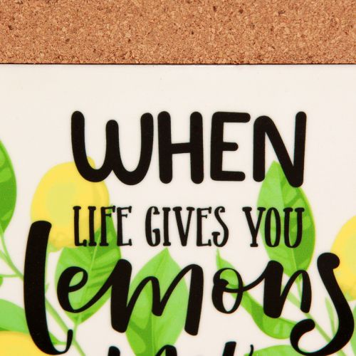 Product Coasters Lemons Cork Ceramic Summer Assorted 19.5cm 6pcs