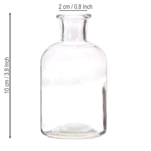 Floristik24 Vase Glass Bottle Vase Glass Bottle Clear Ø5.5cm H10cm 6 pcs