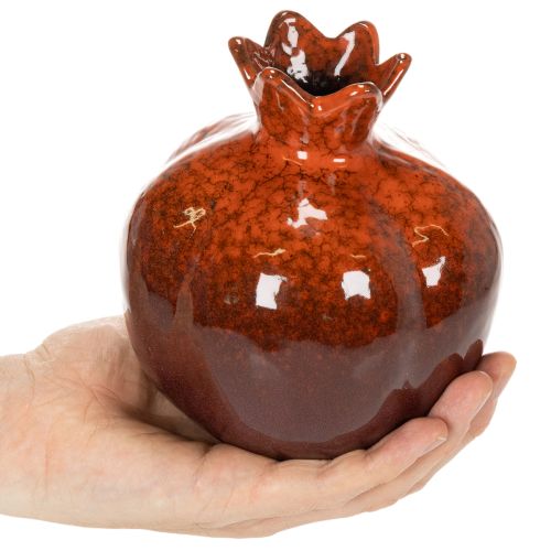Ceramic pomegranate decoration, glossy, 14cm | Floristik24.ie