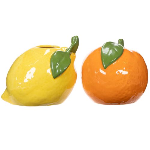 Product Citrus vase, orange and lemon, as an extravagant home accessory, summer decoration, 10cm, 2 pieces