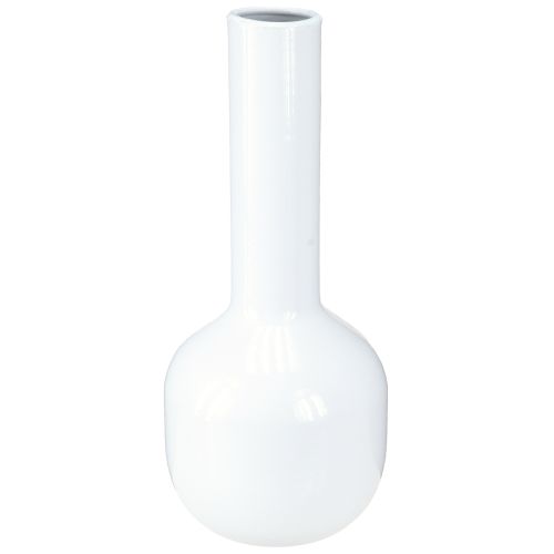 Modern decorative vase metal vase cream white Ø10.5cm H25.5cm