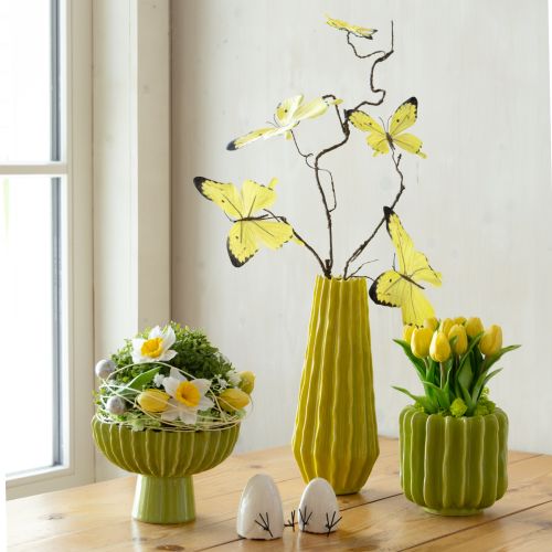 Product Vase with grooved design for stylish interior decoration in the living room, 33cm