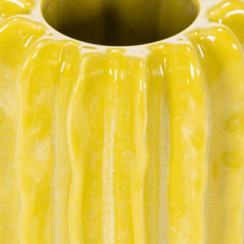 Product Cactus Ceramic Vase, Grooved Structure Design for Modern Living, 13cm, 4 Pieces