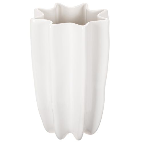 Ribbed vase, tall decorative vase for dried flowers, 24cm