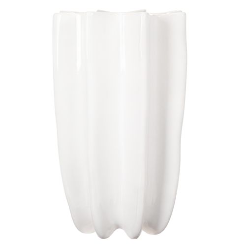 Ribbed vase, tall decorative vase for dried flowers, 24cm | Floristik24.ie