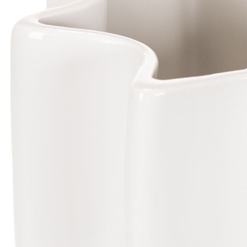 Ribbed vase, tall decorative vase for dried flowers, 24cm | Floristik24.ie