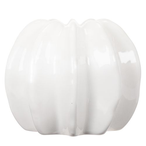 Pumpkin ceramic vase, white, home decoration, 15cm | Floristik24.ie