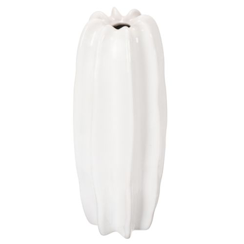 Ribbed vase, modern ceramic vase for dried flowers, 40cm