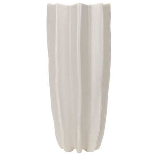 Modern ribbed vase, tall decorative vase for dried flowers, 38cm | Floristik24.ie