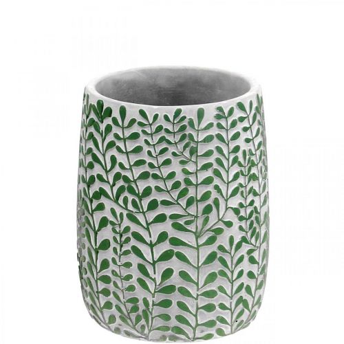 Product Flower vase, ceramic decoration, concrete look, vase with tendril decoration Ø13cm H17cm