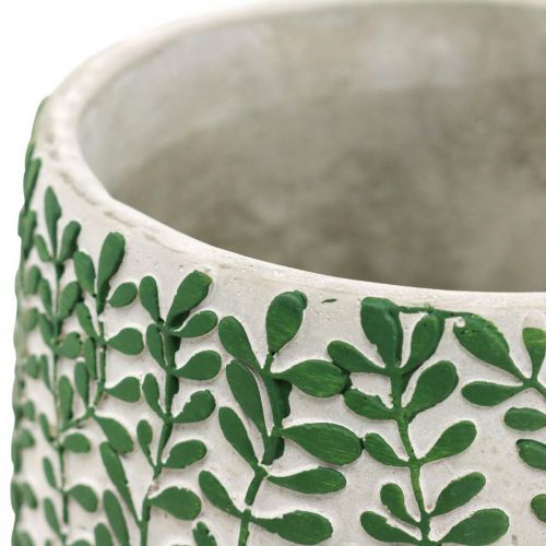 Floristik24 Ceramic pot with leaf tendrils, planter, planter Ø18cm H14.5cm