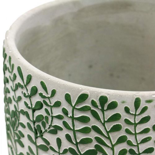 Product Cachepot tendril decor, ceramic vessel, planter concrete look Ø20.5cm H17.5cm