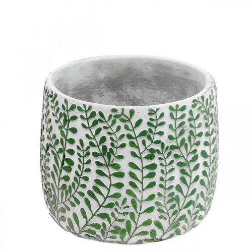 Floristik24 Ceramic pot with leaf tendrils, planter, planter Ø18cm H14.5cm