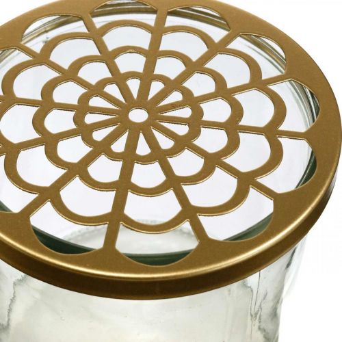 Floristik24 Glass vase with plug-in lid, plug-in grid, table vase with plug-in aid H10cm Ø10cm