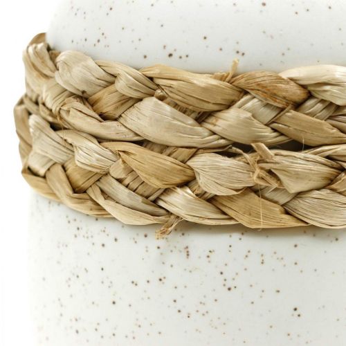 Product Flower vase white ceramic seagrass table vase H10.5cm 2pcs