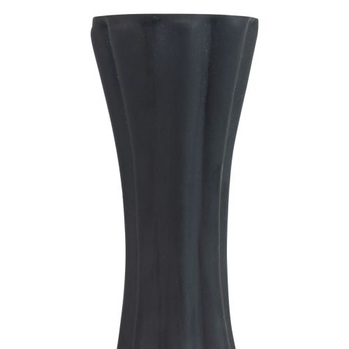 Product Vase black glass vase grooves flower vase glass Ø6cm H18cm