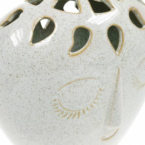 Floristik24 Vase with face cream, beige H18cm stoneware look 1 pc