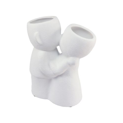 Vase White Double Vase Kissing Couple Ceramic H23.5cm