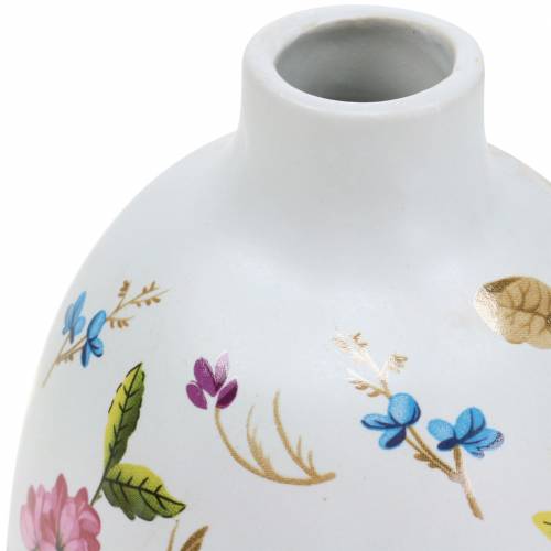 Floristik24 Decorative vase white flowers Ø9cm H13.8cm