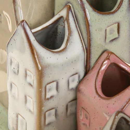 Product Mini vase set, colorful houses for table decoration, 14cm