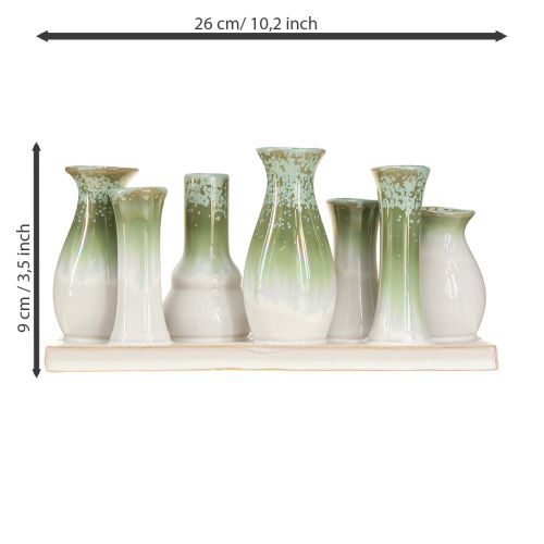Product Decorative ceramic vases on a tray, versatile home decoration, 26cm
