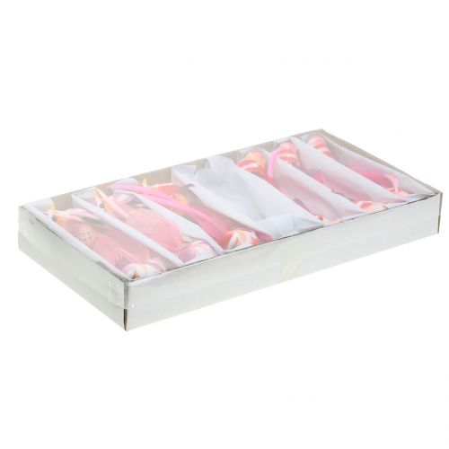 Floristik24 Bird on clip pink, pink 15cm 12pcs