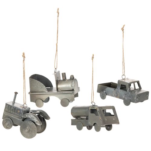 Vintage Decorative Metal Cars for Hanging, Assorted Sizes, 9-10cm, 4 Pieces