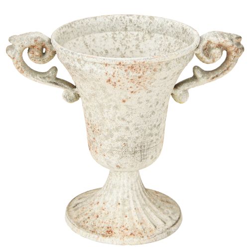 Floristik24 Vintage decorative metal cup with handle Shabby Chic H14.5cm