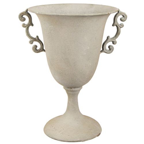 Floristik24 Vintage metal trophy, grey, decorative trophy with handles, antique look, Ø20.5cm H26.5cm, for table decoration &amp; planter