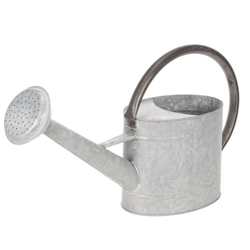 Vintage metal watering can, silver-grey, stylish garden decoration, flower vase, L53cm H29cm buy online | Floristik24.ie